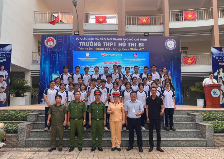 YADEA Hóc Môn Đồng Hành Cùng Phòng CSGT TP.HCM Tổ Chức Thi Sát Hạch Và Tuyên Truyền An Toàn Giao Thông Tại Trường THPT HỒ THỊ BI