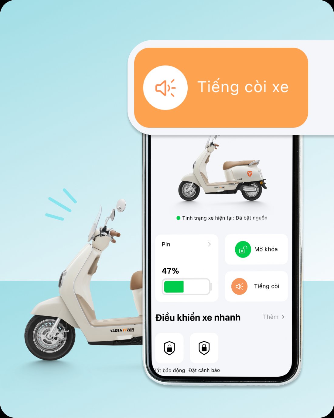 giao diện app Yadea